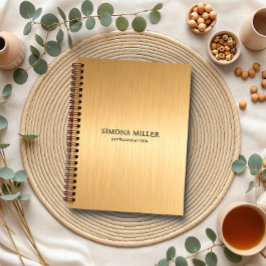 Caderno Espiral Fundo de Ouro Luxuoso