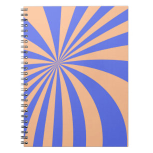 Caderno Espiral fundo de padrão de explosão solar abstrato. azul e