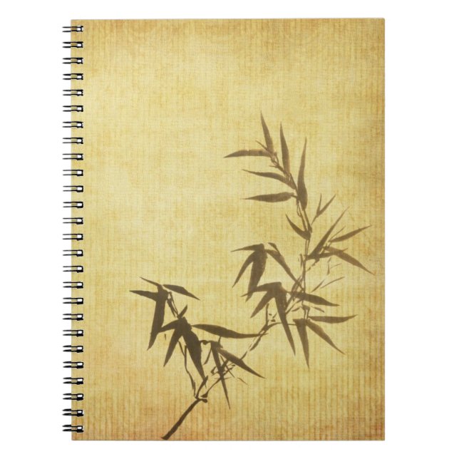 Caderno Espiral Fundo de papel de bambu manchado Grunge (Frente)
