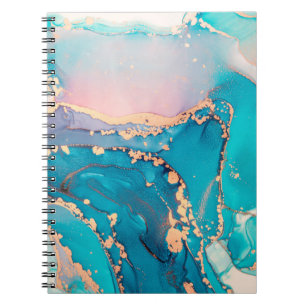 Caderno Espiral fundo de pintura de abstrato fluido em álcool