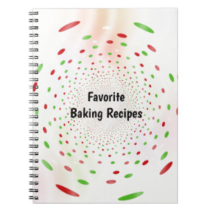 Caderno Espiral Fundo de Redemoinho de Pontos Vermelhos e Verdes