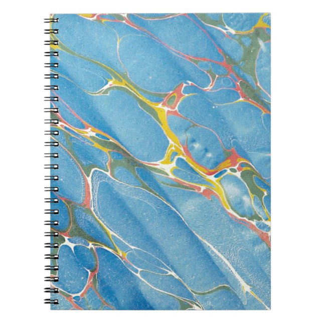 Caderno Espiral fundo de textura abstrato marble. (Frente)