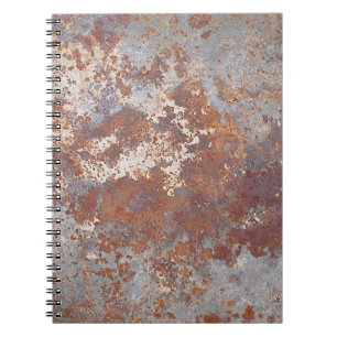 Caderno Espiral Fundo de Textura Metálica Rusty