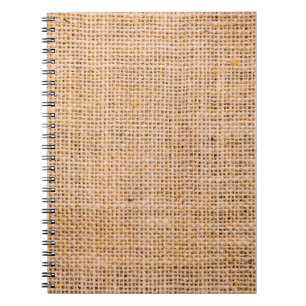 Caderno Espiral fundo de textura tecida com pano de proteção da