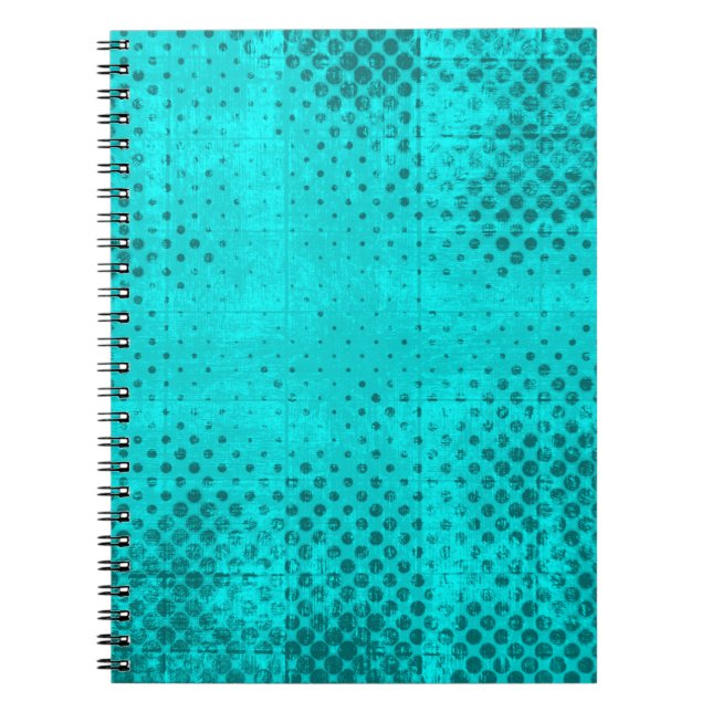 Caderno Espiral Fundo de turquesa com gradação de cor. Elemento de (Frente)