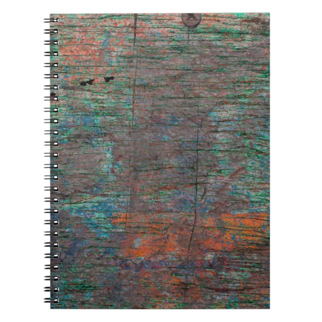 Caderno Espiral fundo do abstrato multicolor grunge com resumo (Frente)