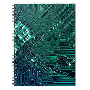 Caderno Espiral Fundo do conselho de circuito eletrônico,abstrato,