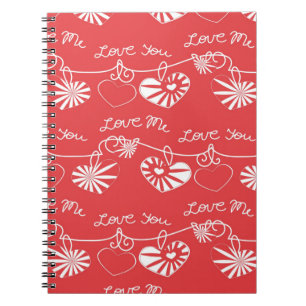 Caderno Espiral Fundo do dia de são valentim