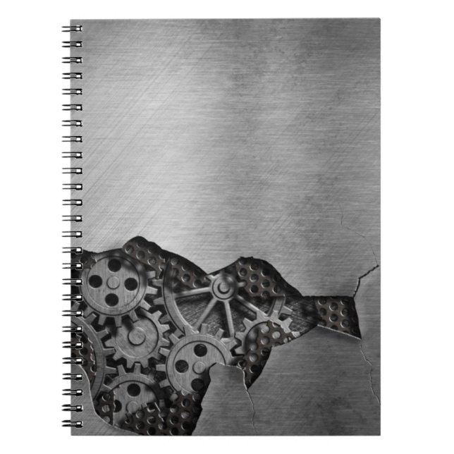 Caderno Espiral Fundo do metal com dano mecânico (Frente)