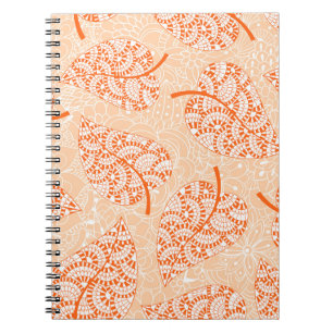 Caderno Espiral Fundo do outono. Padrões de fundo sem costura de f