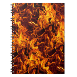 Caderno Espiral Fundo do Padrão de Fogo/Chamada