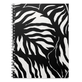 Caderno Espiral Fundo do padrão preto de atração