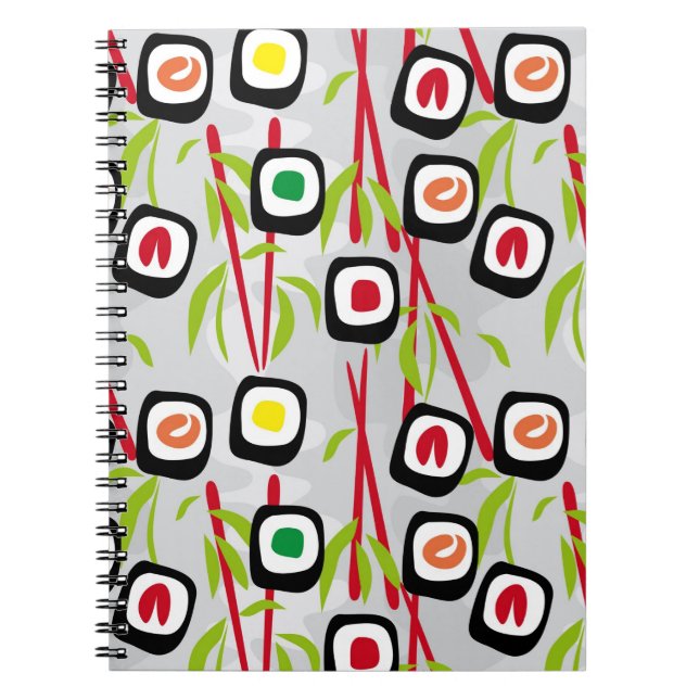 Caderno Espiral Fundo do sushi (Frente)