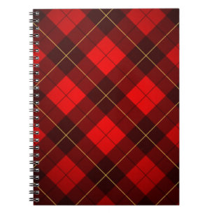 Caderno Espiral Fundo do tartan de Wallace