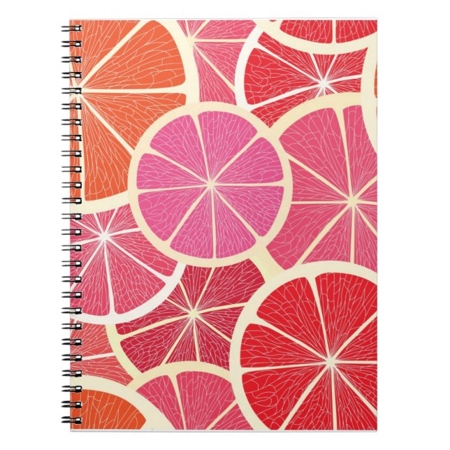 Caderno Espiral Fundo do vintage da toranja (Frente)