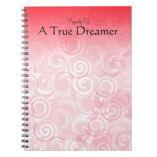 Caderno Espiral Fundo espiral vermelho do modelo