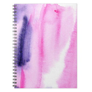 Caderno Espiral fundo feito a abstrato com mão com água artística