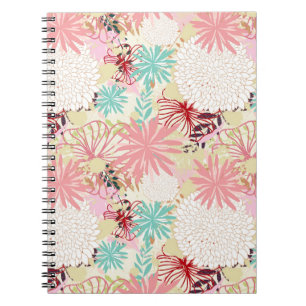 Caderno Espiral Fundo floral 4