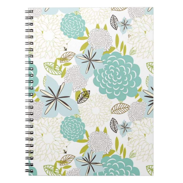 Caderno Espiral Fundo floral 5 (Frente)