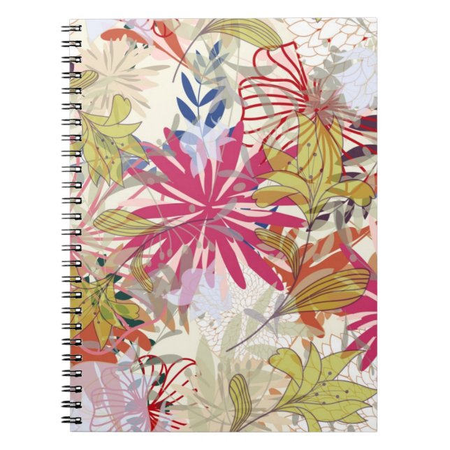 Caderno Espiral Fundo floral 6 (Frente)