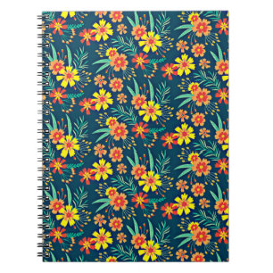 Caderno Espiral Fundo Floral Belo Design-46566