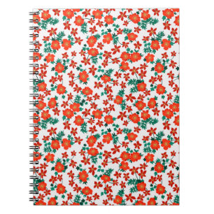 Caderno Espiral Fundo floral folclórico do Vintage. Vintage sem co