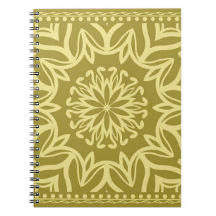 Caderno Espiral Fundo floral geométrico. Ornamentado étnico tribal