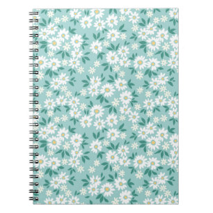 Caderno Espiral Fundo floral ventiço. Patch de colheita sem costur