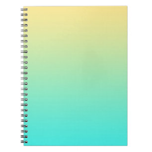 Caderno Espiral Fundo Gradiente Pastel Turquesa Amarelo