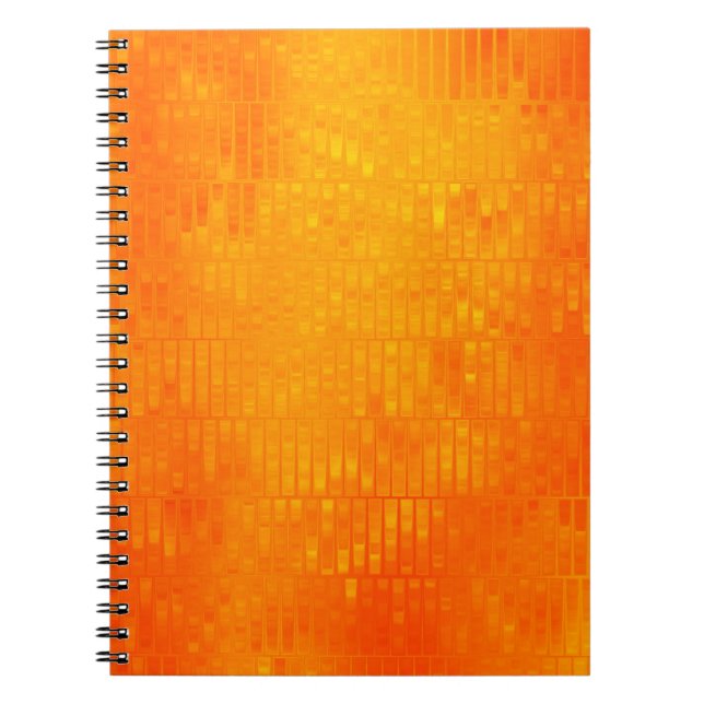 Caderno Espiral Fundo laranja abstrato brilhante com vidros (Frente)