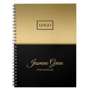 Caderno Espiral Fundo na moda Preto E Ouro