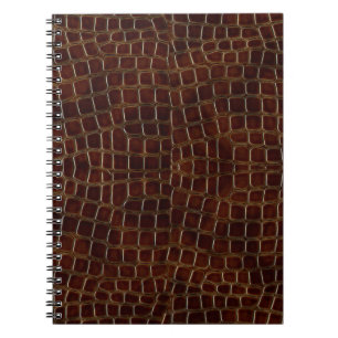 Caderno Espiral Fundo natural do crocodilo castanho lacrado