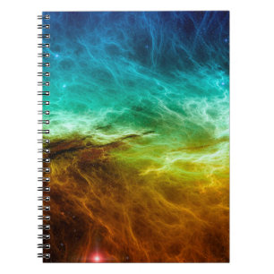 Caderno Espiral Fundo nebuloso espacial colorido,abstrato,astronom