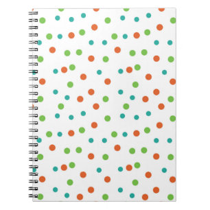 Caderno Espiral Fundo perfeito com padrão de bolinhas. Polka 