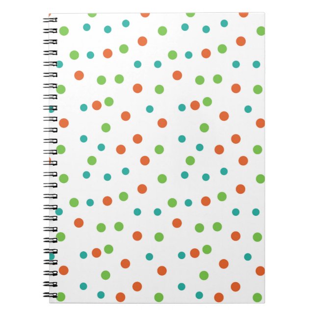 Caderno Espiral Fundo perfeito com padrão de bolinhas. Polka (Frente)