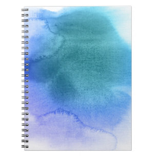 Caderno Espiral Fundo pintado mão 12 da aguarela abstrata