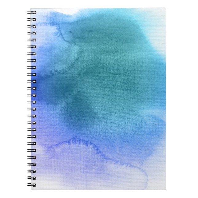 Caderno Espiral Fundo pintado mão 12 da aguarela abstrata (Frente)