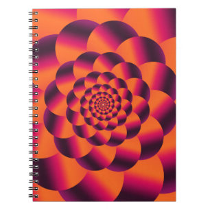 Caderno Espiral Fundo psicodélico multicolorido, vórtice funda