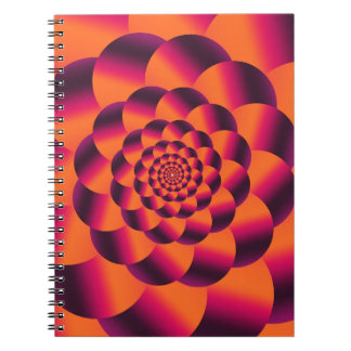 Caderno Espiral Fundo psicodélico multicolorido, vórtice funda