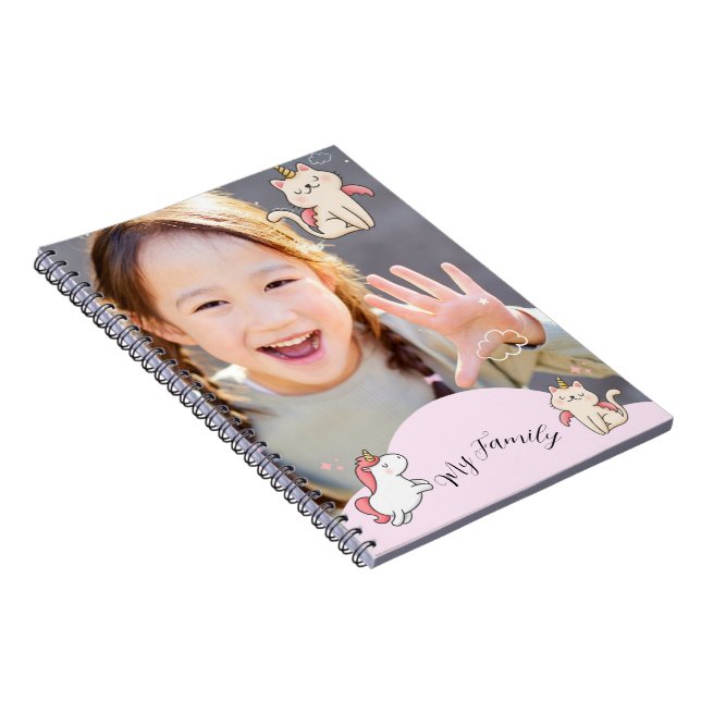 Caderno Espiral Fundo rosa & garota doce  (Lado Direito)