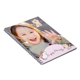 Caderno Espiral Fundo rosa & menina doce