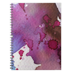 Caderno Espiral Fundo roxo da aguarela
