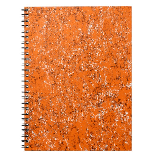 Caderno Espiral Fundo verde-escuro. Cor de laranja branco preto o (Frente)