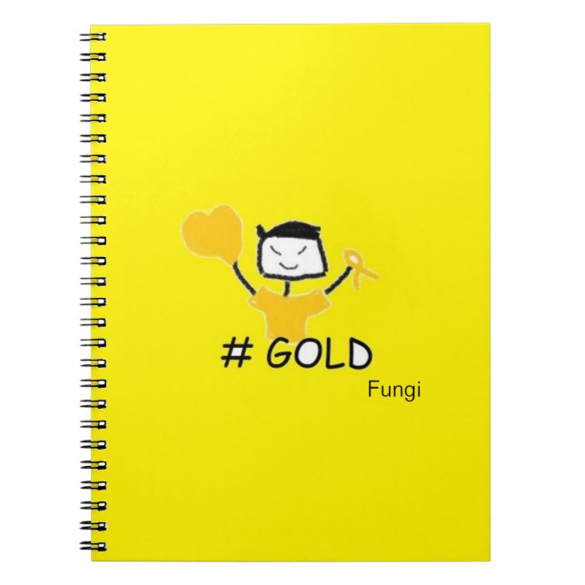 Caderno Espiral Fungos #Dourado (Frente)