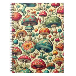 Caderno Espiral Fungos Elegantes