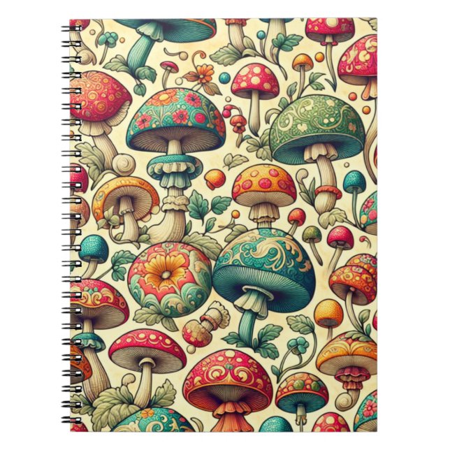 Caderno Espiral Fungos Elegantes (Frente)