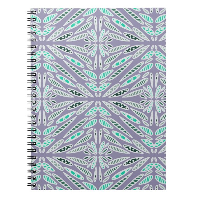 Caderno Espiral Funky Design Floral Geometric  (Frente)