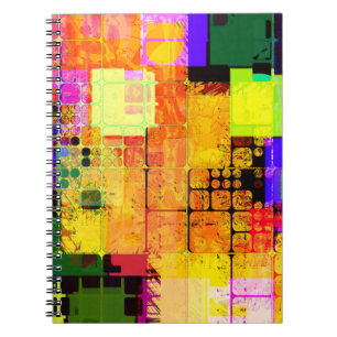Caderno Espiral Funky Geométrico Multicolor Design