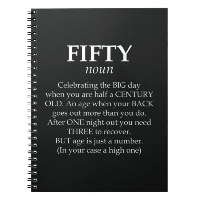 Caderno Espiral Funny 50th Birthday Gifts 50 Years Old Fifty Humor (Frente)