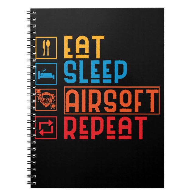 Caderno Espiral Funny Airsoft Player Paintball Airsoft Team (Frente)